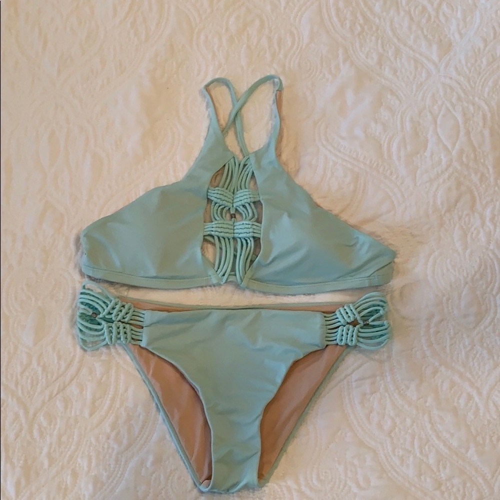 Dolce Vita ice blue strappy bikini size M